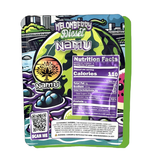 Namu Melonberry Diesel Live Resin Infused Gummies 1000 mg - Image 2