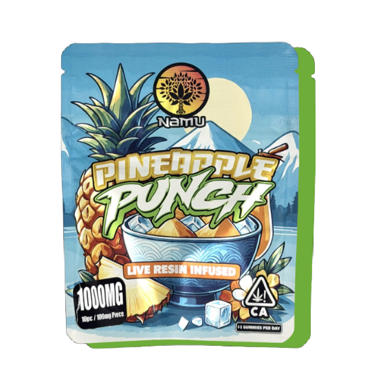 Namu Pineapple Punch Live Resin Infused Gummies 1000 mg