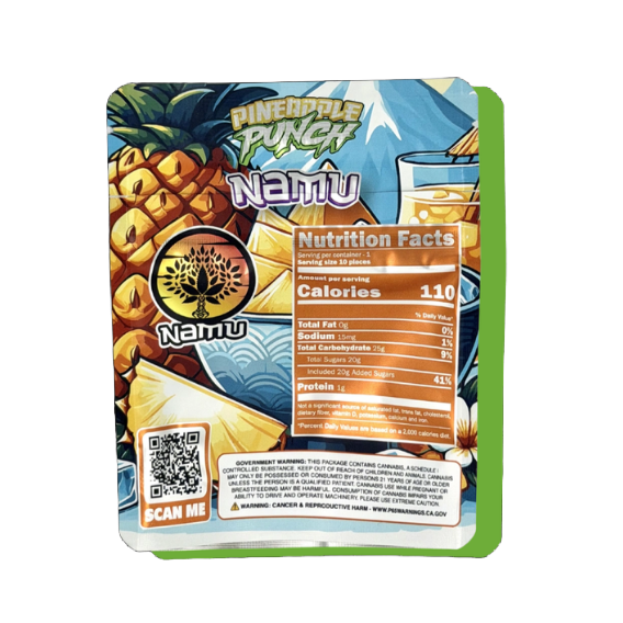 Namu Pineapple Punch Live Resin Infused Gummies 1000 mg - Image 2
